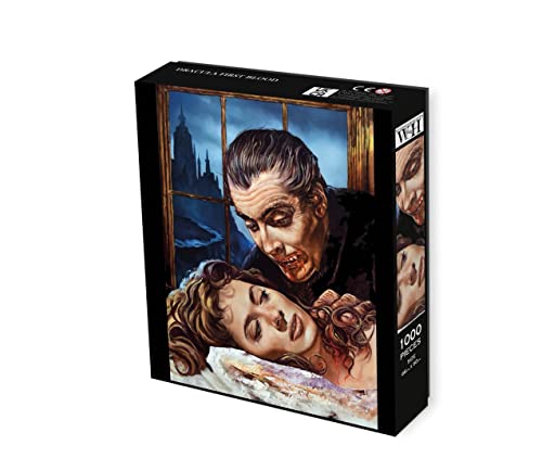 Dracula First Blood – 1000 Teile Puzzle, Rick Melton Kunstwerk Gothic Hammer Horror Dark Fantasy Print (inkl. A4 Picturer Puzzleanleitung) von Wild Star Hearts