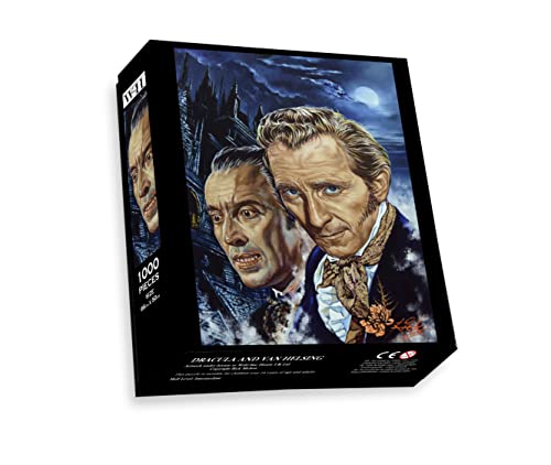 Dracula and Van Helsing 1000 Teile Puzzle, Rick Melton Artwork Gothic Horror Dark Fantasy Print (Inklusive A4 Poster Puzzle Guide) von Wild Star Hearts