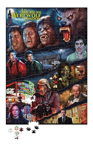 Ein amerikanischer Werwolf 1000 Teile Puzzle - Ein amerikanischer Werwolf in London - Peter Panayis Classic Horror Gothic Horror Puzzle Horror Movie Puzzle für Erwachsene Horror Geschenk von Wild Star Hearts