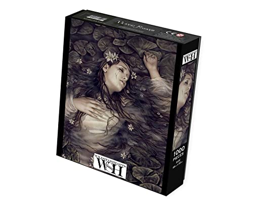 Ophelia Puzzle mit 1000 Teilen, Victoria Frances Kunstwerk, Gothic, Okkult, dunkle Fantasie, Druck (inklusive Poster-Puzzle-Anleitung) von Wild Star Hearts