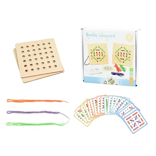 Todler Threading Toy - Wooden Lacing Beads & String Toy For Kids | montesori Educational Toy For Fine Motor Skills, Preschool Early Learning, Hand-Eye Coordination, Sensory Development, Cognitive von WildHarmony