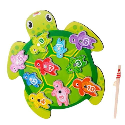 WildHarmony Magnetischer Angelspielzeug, Kinderfischereispielzeug - Farbsortierung passende Spielzeugnummern Angelspiel,Aktivitäten für Feinmotorik, interaktives Familienbindungsinstrument für von WildHarmony