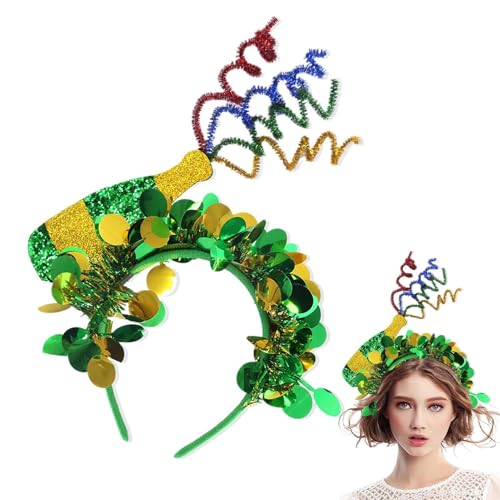 WildHarmony St.Patrick's Day Stirnband,Shamrock Stirnband | Kleeblatt Haarband Hoops Grün | Irisches Haarband, Feiertagskostüm, Haarschmuck mit Melone für die Feier des St. Patrick's Day von WildHarmony