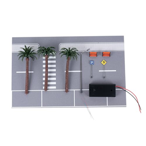 Kreatives Straßenszenen Set Für Modelle Maßstab 1:64 Mit Straßen Und Straßenschild Straßenlaternenbaum Für Modellbau Bastler von Wilgure