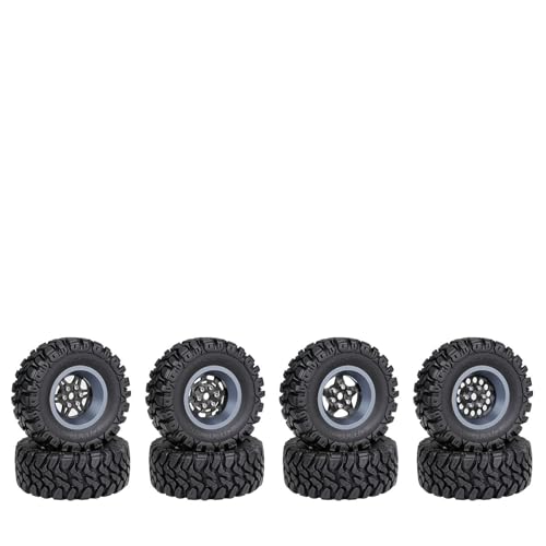 Wilgure Beadlock Rad Reifen Gummi Rad Zubehör Für Auto Spielzeug Ferngesteuerte Crawler 1/18 Modellauto Gummi Rad Zubehör von Wilgure