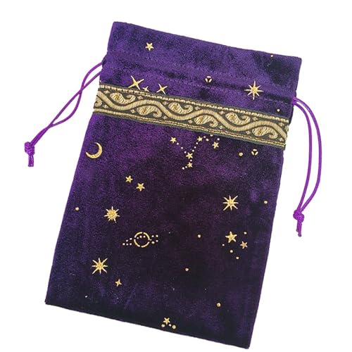 Wilgure Dices Storage Bag Flanell Tarot Draw Strings Bag Game Card Draw Strings Bag Schmuck Runen Beutel Organisatoren von Wilgure