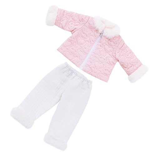 Wilgure Praktisches Puppen Outfit Stilvoll Für Die Meisten Puppen Steppjacke Leggings Kleid Inklusive Baskenmütze Und Stiefel Heimdekoration von Wilgure