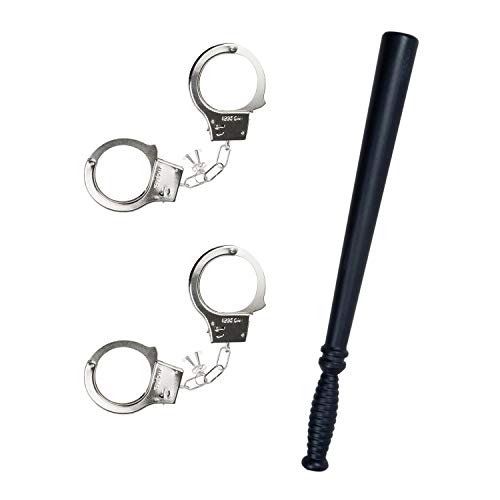 Wilhelm Sell® 3-teiliges Kostüm Zubehör Set Polizei - ideales Outfit & Accessoire für Fasching, Karneval, Halloween, Geburtstag, Motto-Partys und Fastnacht (03-teilig - Polizei-Set 4) von Wilhelm Sell