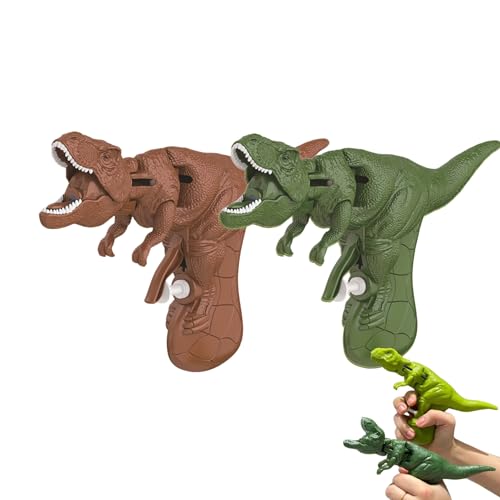 Will Like Wasserpistole Dino Wasserpistole Kinder, Wasserpistole Tiere, Dinosaurier Wasserpistole, Wasserspielzeug Outdoor für den Outdoor-Einsatz am Strand (Verde Scuro + Marrone) von Will Like