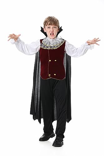 Willheoy Vampir Kostüm Kinder Jungen Vampir Kostüm Dracula Costüme Halloween Cosplay für Kinder von Willheoy