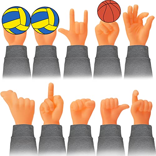 10er Pack Mini Hands Kleine Hände, Winzige Fingerhände Fingerpuppen, Spielzeug Zaubertrick Tricky Toys Party Favor für Halloween Weihnachten Spielparty von Willingood