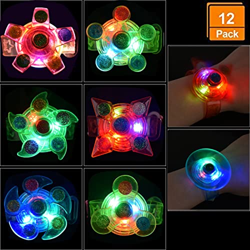 Willingood 12 Stück LED Armbänder Leuchtspielzeug,Mitgebsel Kindergeburstag Gastgeschenke für Junge Mädchen Kinder, LED Flash Light Armband Kleine Geschenke für Weihnachten,Hallowen,Geburtstag,Party von Willingood