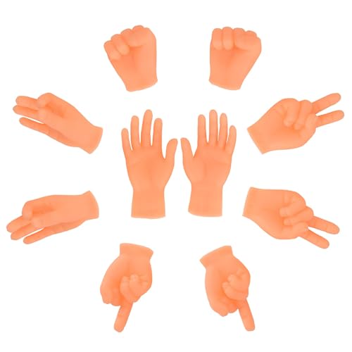 Willingood Mini Hands Kleine Hände, Winzige Fingerhände Fingerpuppen, Anti-Stress Spielzeug Zaubertrick Tricky Toys Party Favor für Halloween Weihnachten Spielparty (10 Stück) von Willingood