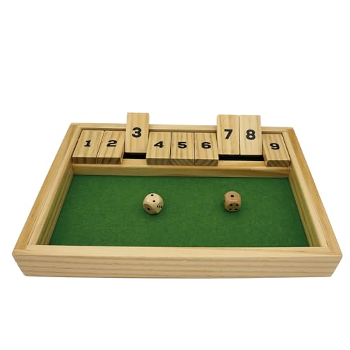 Wilson Jeux - Shut The Box – Der Klassiker der Würfelspiele – Hergestellt aus FSC-Holz – Erzielen Sie möglichst viele Punkte nach 10 Griffen, um zu gewinnen, 1 bis 4 Spieler – ab 6 Jahren von Wilson Jeux