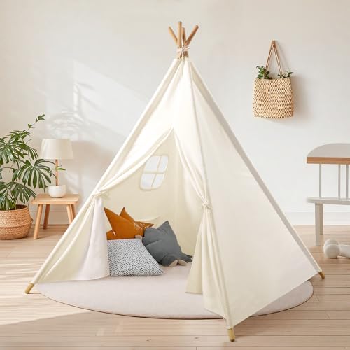 Wilwolfer Tipi Zelt für Kinder 100% Baumwolle kinderzelt Indoor mit Tragetasche Spielzelt für Mädchen & Jungen, Tippi Kinderzelt Spielzeug Wilwolfer Tipi Zelt für Kinder 100% Baumwolle kinderzelt Indoor mit Tragetasche Spielzelt für Mädchen & Jungen, Tippi Kinderzelt Spielzeug von Wilwolfer