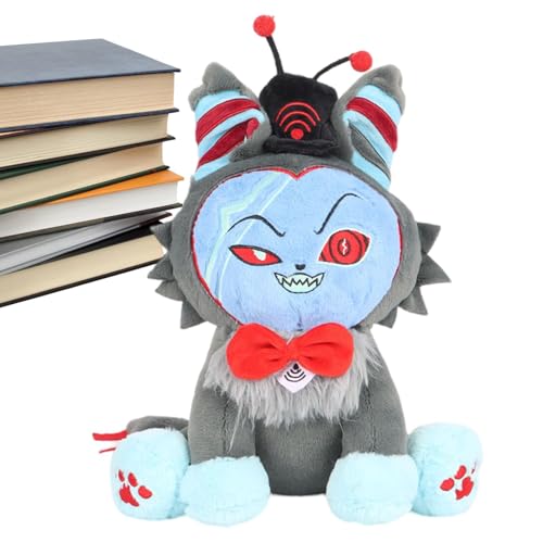 Hazbin-Hotel Plush, Hazbin-Hotel Plüschtier, Hazbin-Hotel Plushies Puppe, Lucifer Meow Plush, Husk Meow Figur Kissenspielzeug, Alastor Plüsch Hazins Hotel Puppe, Husk Meow Plüscachsene, Heimdekoration von Wimnqie