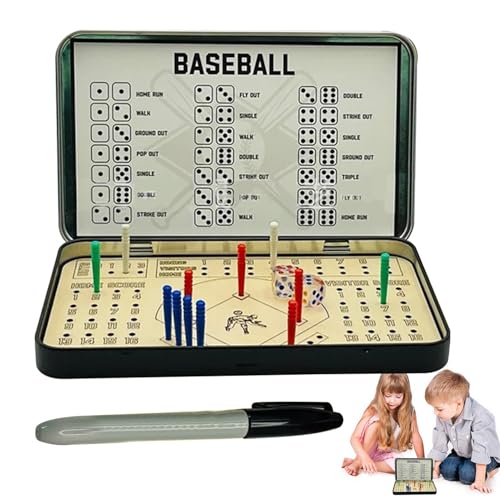 Reisebrettspiele Für Kinder Reisebrettspiele Baseball Travel Board Games Lustige Familienbrettspiele,Schach-Brettspiel, Baseball Fußball Knuckle Würfel von Wimnqie