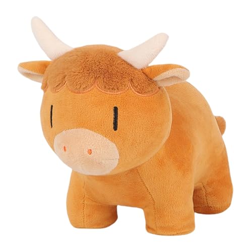 Wimnqie Highland Cow Plüschpuppe,Plüsch Highland Cow,Highland Kuh Plüschtier Tierfigur | Kinderbegleiter-Haushalts-weiches Wurfkissen-Schlafsofa-für Schlafsaal, Arbeitszimmer von Wimnqie