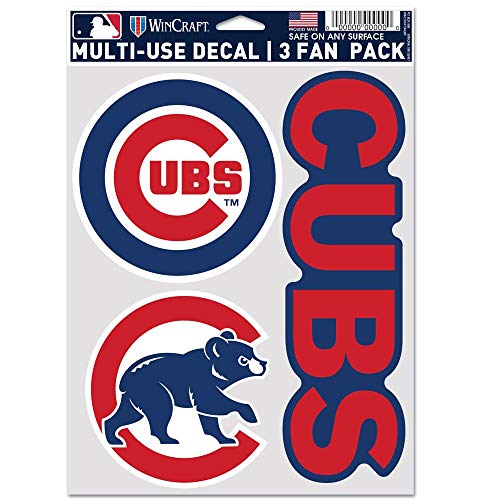 MLB Chicago Cubs Aufkleber, Mehrzweck-Fächer, 3er-Pack, Team-Farben, Einheitsgröße von Wincraft