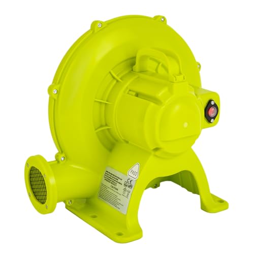 WindWilder Gebläse 450W 2800RPM 1500Pa Luftpumpe Ventilator Windmaschine Lüfter Elektrisch für Hüpfburg Aufblasbare Spielzeuge 720m³/h 2.25m Kabellänge, Luftauslass Durchmesser 10.3cm, 24.9x19.1x34cm von WindWilder