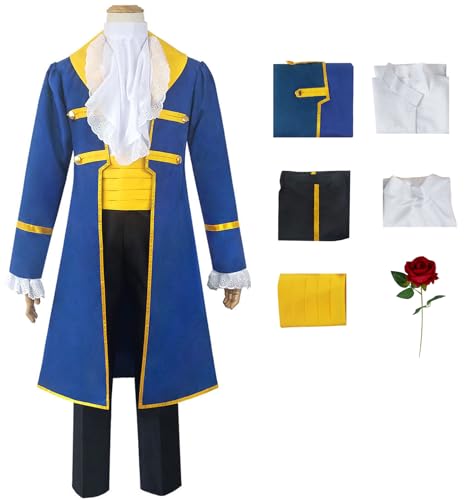 Windskids Adam Kostüm Herren Cosplay Die Schöne und das Biest König Adam Hofball Prinz Smoking Anzug 5 Stück für Halloween Karneval Geburtstag Party Maskerade Performance Verkleidung Windskids Adam Kostüm Herren Cosplay Die Schöne und das Biest König Adam Hofball Prinz Smoking Anzug 5 Stück für Halloween Karneval Geburtstag Party Maskerade Performance Verkleidung von Windskids