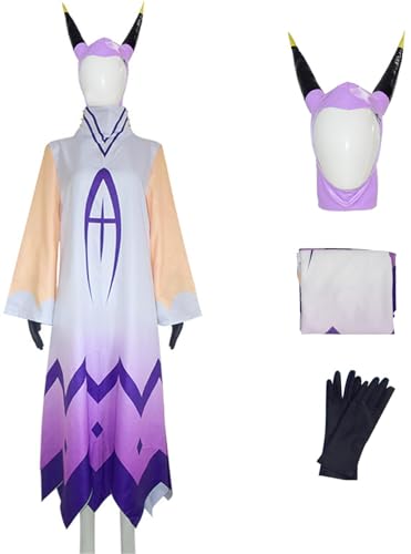 Windskids Adam Kostüm Herren Cosplay Hazbin Hotel Angel Adam Uniform mit Handschuhe Maske für Halloween Karneval Party Geburtstag Maskerade Performance Verkleidung von Windskids