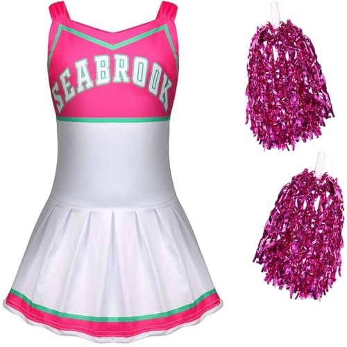 Windskids Addison Cheerleader Kostüm mit Pom Poms Fasching Mädchen Zombie High School Cheerleading Langarm Kleid und Kopfbedeckung Socken für Halloween Karneval Party Maskerade Verkleidung, 3-10 Jahre Windskids Addison Cheerleader Kostüm mit Pom Poms Fasching Mädchen Zombie High School Cheerleading Langarm Kleid und Kopfbedeckung Socken für Halloween Karneval Party Maskerade Verkleidung, 3-10 Jahre von Windskids
