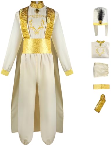 Windskids Aladdin Kostüm mit Hut Herren Cosplay Prinzessin Jasmin Aladdin Araber Prinz Komplett Uniform Anzug 5 Stück für Halloween Karneval Party Maskerade Performance Verkleidung Windskids Aladdin Kostüm mit Hut Herren Cosplay Prinzessin Jasmin Aladdin Araber Prinz Komplett Uniform Anzug 5 Stück für Halloween Karneval Party Maskerade Performance Verkleidung von Windskids