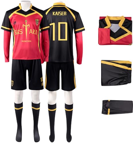 Windskids Anime Blue Lock Kostüm Schwarz Rot Top und Shorts Socken Set Bachira Meguru Michael Kaiser Isagi Yoichi Ranze Kurona Fußballtraining Sportbekleidung für Halloween Karneval Party Verkleidung Windskids Anime Blue Lock Kostüm Schwarz Rot Top und Shorts Socken Set Bachira Meguru Michael Kaiser Isagi Yoichi Ranze Kurona Fußballtraining Sportbekleidung für Halloween Karneval Party Verkleidung von Windskids