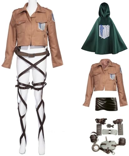 Windskids Anime AOT Kostüm Erwachsene Cosplay Anime AOT Scout Regiment Wings of Liberty Komplett Kampf Uniform und Umhang Jacke Rock Set für Halloween Karneval Party Maskerade Verkleidung Windskids Anime AOT Kostüm Erwachsene Cosplay Anime AOT Scout Regiment Wings of Liberty Komplett Kampf Uniform und Umhang Jacke Rock Set für Halloween Karneval Party Maskerade Verkleidung von Windskids