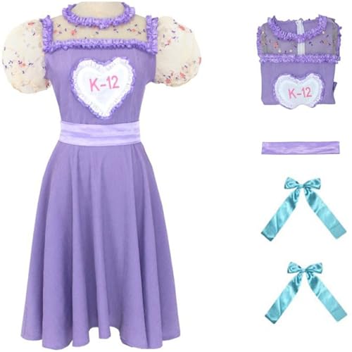 Windskids Cry Baby Kostüm Damen Cosplay Melanie Martinez K 12 Uniform Sweet Girls Kleid und Gürtel Kopfbedeckung für Halloween Weihnachten Karneval Party Geburtstag Maskerade Performance Verkleidung von Windskids