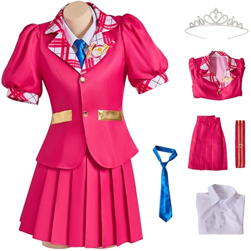Windskids Damen Prinzessin Sofia Kostüm Rosa Doll Academy Schuluniform Jacke Hemd Rock Krawatte Krone Set für Halloween Karneval Party Geburtstag Maskerade Anime Performance Verkleidung, Rosa Windskids Damen Prinzessin Sofia Kostüm Rosa Doll Academy Schuluniform Jacke Hemd Rock Krawatte Krone Set für Halloween Karneval Party Geburtstag Maskerade Anime Performance Verkleidung, Rosa von Windskids