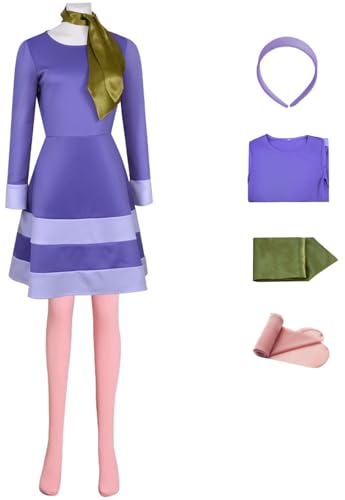 Windskids Daphne Kostüm mit Stirnband Damen Cosplay Daphne Dame Kleid und Halstuch Socken Anzug 4 Stück für Halloween Karneval Geburtstag Party Maskerade Performance Verkleidung Windskids Daphne Kostüm mit Stirnband Damen Cosplay Daphne Dame Kleid und Halstuch Socken Anzug 4 Stück für Halloween Karneval Geburtstag Party Maskerade Performance Verkleidung von Windskids