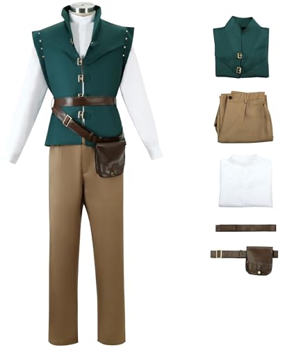 Windskids Flynn Rider Kostüm Herren Cosplay Rapunzel Flynn Rider Komplett Ritter Uniform Anzug 5 Stück für Halloween Karneval Geburtstag Party Maskerade Performance Verkleidung Windskids Flynn Rider Kostüm Herren Cosplay Rapunzel Flynn Rider Komplett Ritter Uniform Anzug 5 Stück für Halloween Karneval Geburtstag Party Maskerade Performance Verkleidung von Windskids