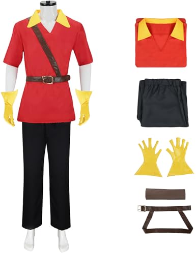 Windskids Gaston Kostüm Herren Cosplay Die Schöne und das Biest Jäger Gaston Uniform Top Hose Handschuhe Gürtel Holster Set 5 Stück für Fancy Dress Up Halloween Karneval Party Maskerade Verkleidung Windskids Gaston Kostüm Herren Cosplay Die Schöne und das Biest Jäger Gaston Uniform Top Hose Handschuhe Gürtel Holster Set 5 Stück für Fancy Dress Up Halloween Karneval Party Maskerade Verkleidung von Windskids