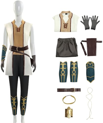 Windskids Héra Kostüm Damen Cosplay Rohan Prinzessin Héra Komplett Kampf Uniform Top Hose mit Zubehör Set für Fancy Dress Up Halloween Karneval Party Geburtstag Maskerade Performance Verkleidung von Windskids