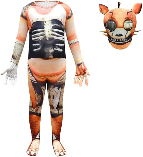 Windskids Kinder Kostüm Jungen Mädchen Fasching Cosplay Game Horror Bear Outfit Langarm Jumpsuit Maske für Fancy Dress Up Halloween Karneval Party Geburtstag Maskerade Verkleidung, 4-13 Jahre von Windskids