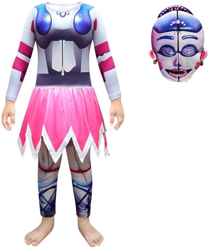 Windskids Kinder Kostüm Jungen Mädchen Fasching Cosplay Game Horror Bear Outfit Langarm Jumpsuit Maske für Fancy Dress Up Halloween Karneval Party Geburtstag Maskerade Verkleidung, 4-13 Jahre von Windskids