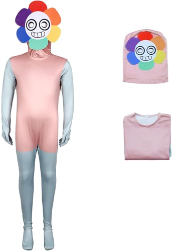 Windskids Kinder Kostüm mit Maske Fasching Cosplay Dandy Boxten Poppy Druck Langarm Jumpsuit für Fancy Dress Up Halloween Karneval Party Geburtstag Maskerade Verkleidung von Windskids