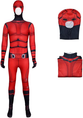 Windskids Kinder Matt Murdock Kostüm Druck Langarm Jumpsuit mit Maske für Fancy Dress Up Halloween Karneval Party Geburtstag Maskerade Verkleidung von Windskids