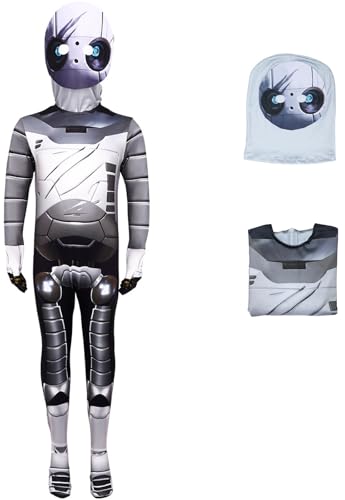 Windskids Kinder Rossum Kostüm Jungen Mädchen Fasching Cosplay Robotik Rossum Druck Langarm Jumpsuit mit Maske für Fancy Dress Up Halloween Karneval Party Geburtstag Maskerade Verkleidung von Windskids