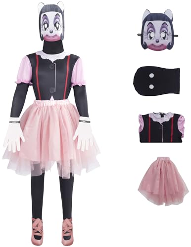 Windskids Mädchen Blossom Kostüm Fasching Butterfly Friend IF Ameisen Blossom Drucke Jumpsuits und Rock mit Kapuze Maske Anzug für Kinder Halloween Karneval Party Geburtstag Maskerade Verkleidung von Windskids