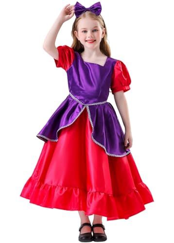 Windskids Mädchen Drusilla Kostüm Fasching Cosplay Aschenputtel Schwester Drusilla Vintage Abendkleid mit Haarband Kragen für Fancy Dress Up Halloween Weihnachten Karneval Party Geburtstag Verkleidung von Windskids