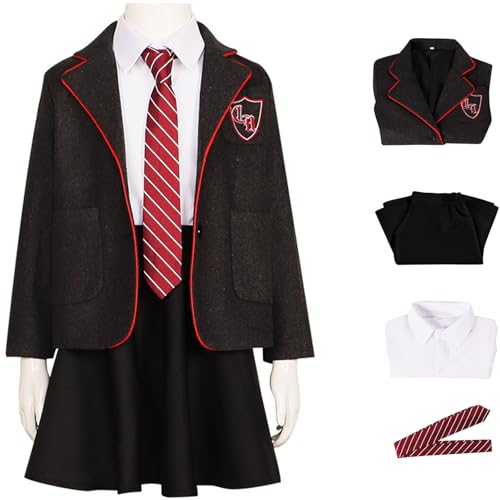 Windskids Mädchen Matilda Kostüm Fasching Cosplay Musical Matilda Komplett Schuluniformen Jacke Hemd Rock Krawatte Set 4 Stück für Halloween Karneval Party Maskerade School Performance Verkleidung Windskids Mädchen Matilda Kostüm Fasching Cosplay Musical Matilda Komplett Schuluniformen Jacke Hemd Rock Krawatte Set 4 Stück für Halloween Karneval Party Maskerade School Performance Verkleidung von Windskids