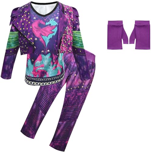 Windskids Mal Kostüm Mädchen Cosplay Nachkommen Mal Langarm Druck Prinzessin Kleid und Weste Hose Handschuhen Anzug 4 Stück für Halloween Karneval Party Geburtstag Maskerade Performance Verkleidung Windskids Mal Kostüm Mädchen Cosplay Nachkommen Mal Langarm Druck Prinzessin Kleid und Weste Hose Handschuhen Anzug 4 Stück für Halloween Karneval Party Geburtstag Maskerade Performance Verkleidung von Windskids