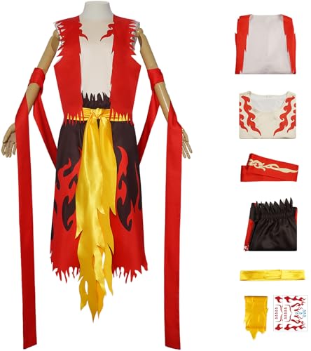 Windskids Ne Zha Kostüm Erwachsene Cosplay Nezha Enchanted Komplett Uniform mit Red Armillary Sash Set für Unisex Fancy Dress Up Halloween Karneval Party Maskerade Maskerade Performance Verkleidung von Windskids