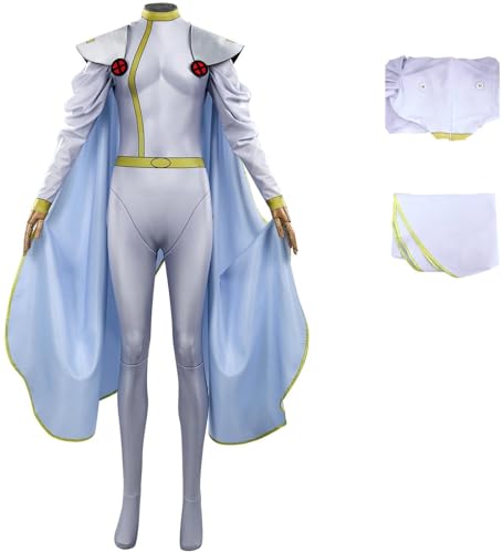 Windskids Ororo Munroe Kostüm Damen Cosplay X Man 97 Storm Ororo Uniform Jumpsuit mit Umhang Anzug für Halloween Karneval Party Maskerade Performance Verkleidung von Windskids