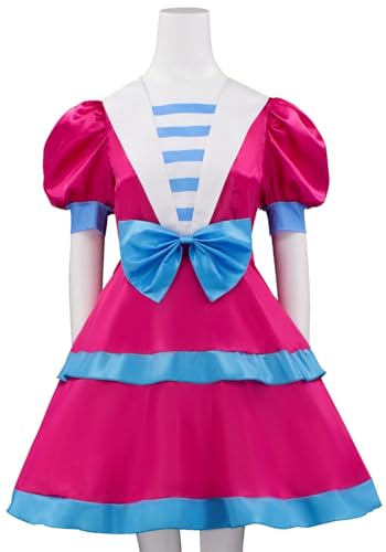 Windskids Riley Kostüm Damen Cosplay Gehirn Geheimdienst Riley Vintage Blasenärmel Kleid für Fancy Dress Up Halloween Weihnachten Karneval Party Geburtstag Maskerade Performance Verkleidung von Windskids