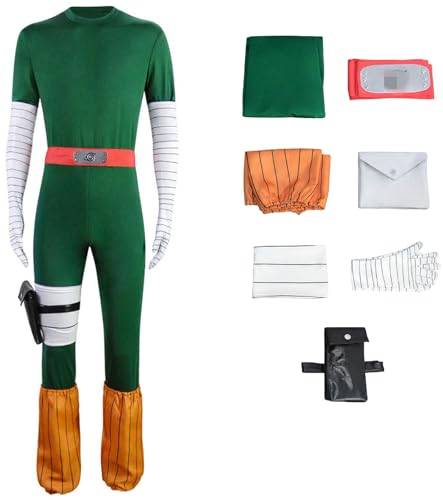 Windskids Rock Lee Kostüm Herren Cosplay Konoha Ninja Rock Lee Komplett Uniform mit Zubehör für Halloween Karneval Party Geburtstag Maskerade Anime Performance Verkleidung Windskids Rock Lee Kostüm Herren Cosplay Konoha Ninja Rock Lee Komplett Uniform mit Zubehör für Halloween Karneval Party Geburtstag Maskerade Anime Performance Verkleidung von Windskids