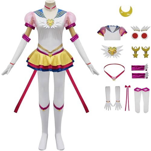 Windskids Tsukino Usagi Kostüm Damen Cosplay Anime Tsukino Usagi Moon Komplett Kampf Uniform mit Zubehör Set für Fancy Dress Up Halloween Weihnachten Karneval Party Geburtstag Maskerade Verkleidung Windskids Tsukino Usagi Kostüm Damen Cosplay Anime Tsukino Usagi Moon Komplett Kampf Uniform mit Zubehör Set für Fancy Dress Up Halloween Weihnachten Karneval Party Geburtstag Maskerade Verkleidung von Windskids